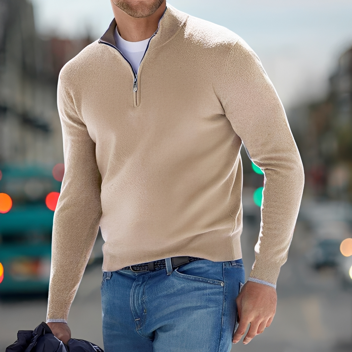 Carlo - Cozy sweater with half zipper