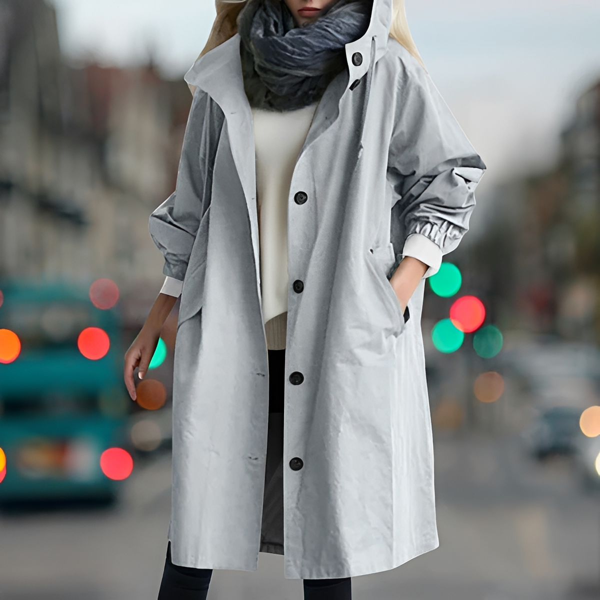 Bethany - Resistant hooded raincoat