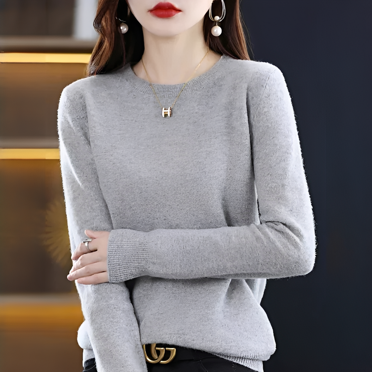 Shynna - Stylish and gentle round-neck sweater