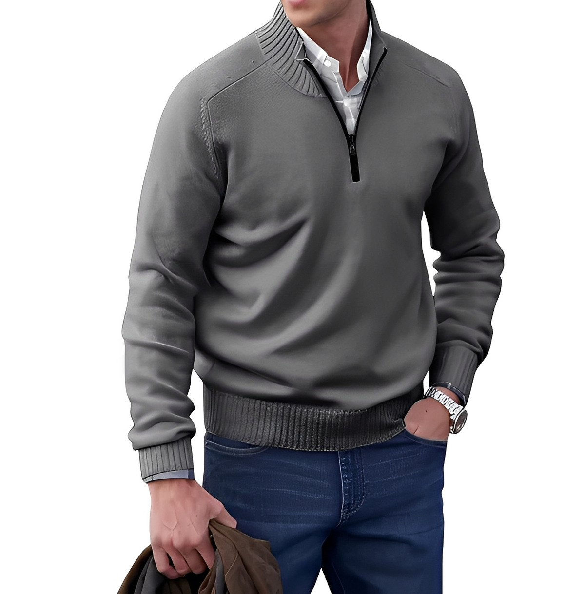 Gabriel - Cozy and comfortable sweater with zipper collar