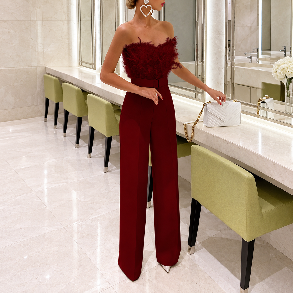 Frola - Chic Jumpsuit with Bandeau Top
