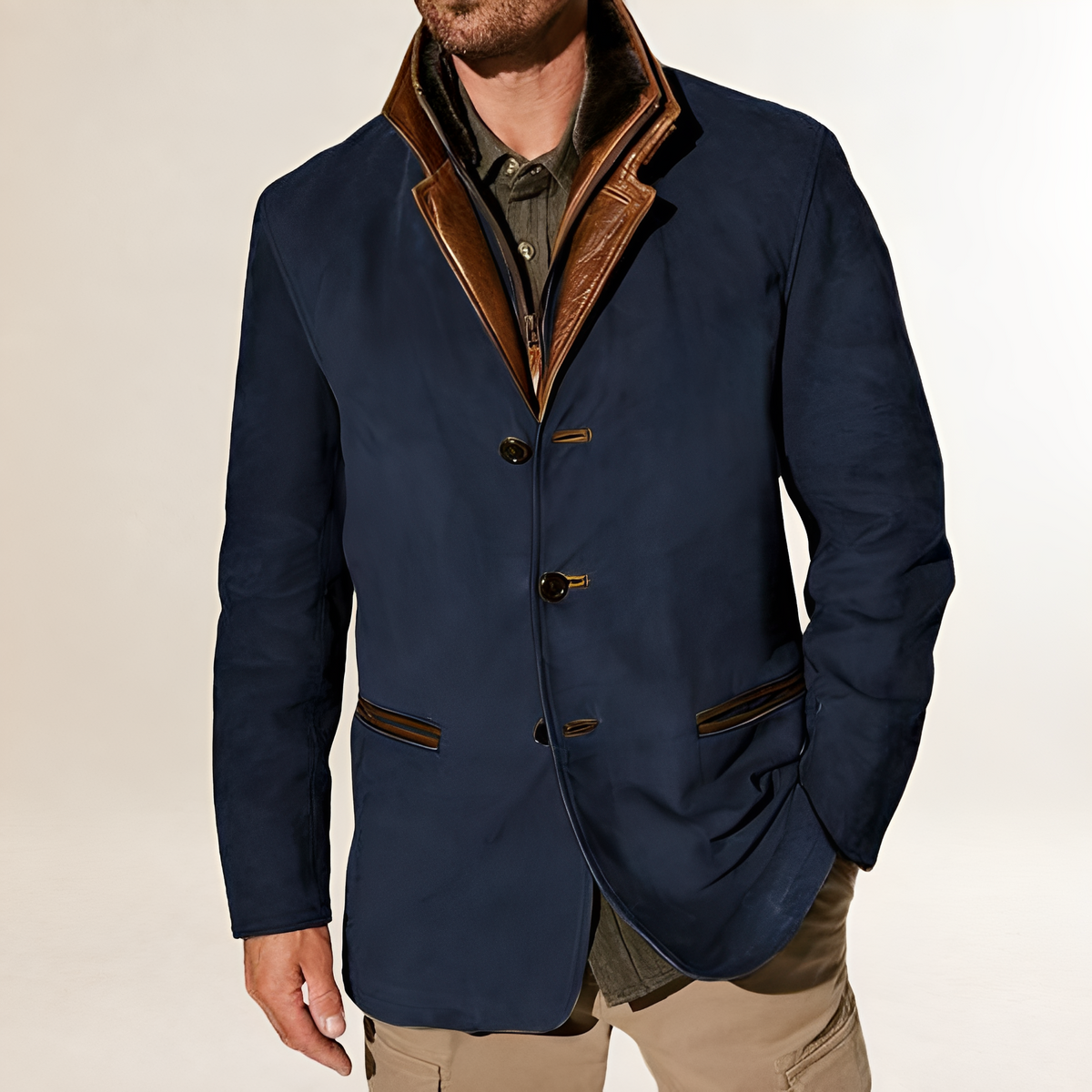 Women's Blazer with Double Button Closure, Classic Collar, Regular Fit