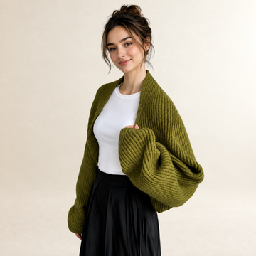 Women's cardigan open front ribbed pattern long sleeve loose fit