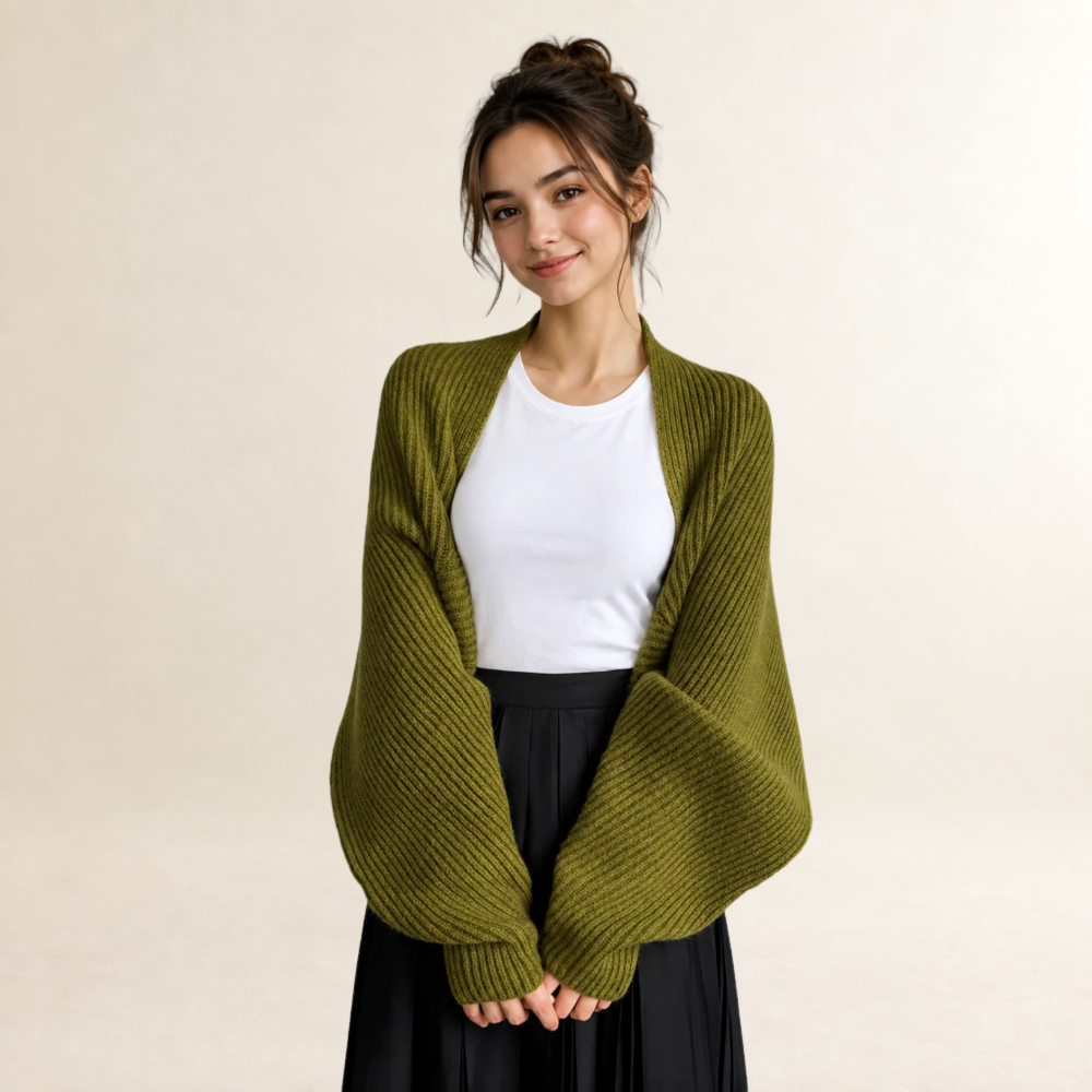 Women's cardigan open front ribbed pattern long sleeve loose fit