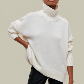 Women's Turtleneck Sweater with Turtleneck Relaxed Fit Oversized