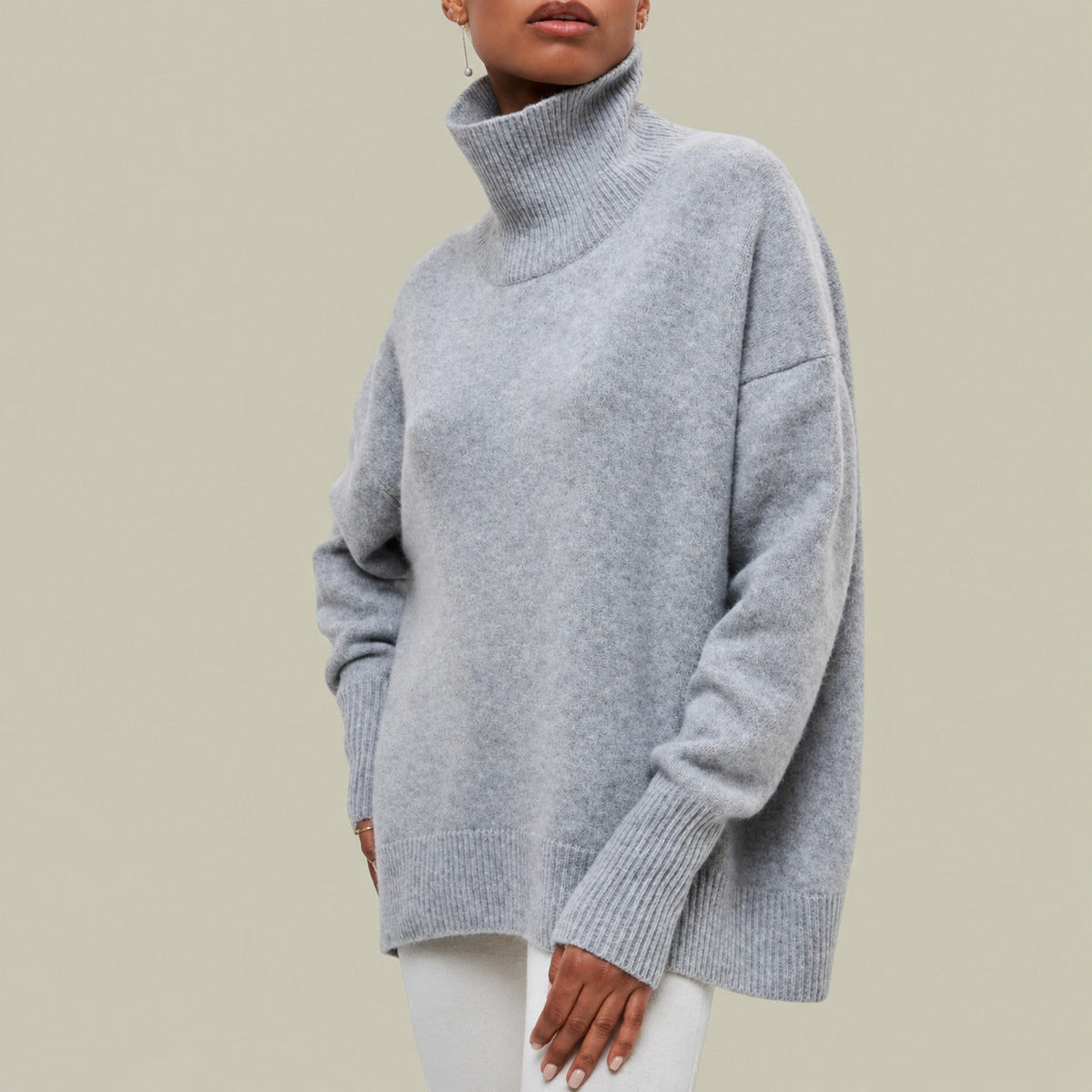 Women's Turtleneck Sweater with Turtleneck Relaxed Fit Oversized