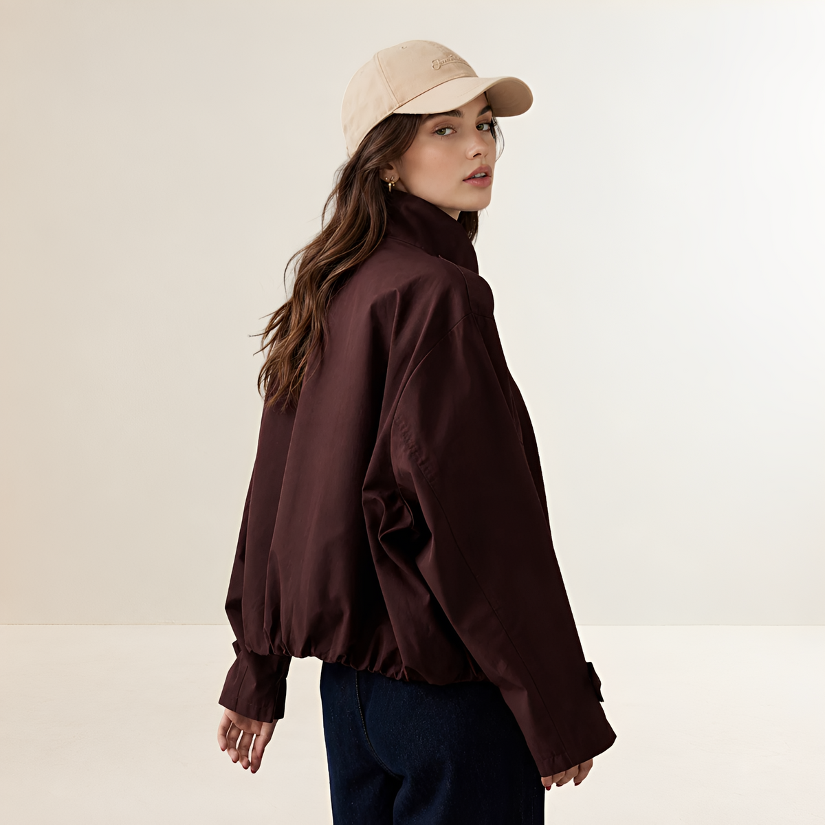 Women's trench coat oversized fit long sleeve - double-breasted
