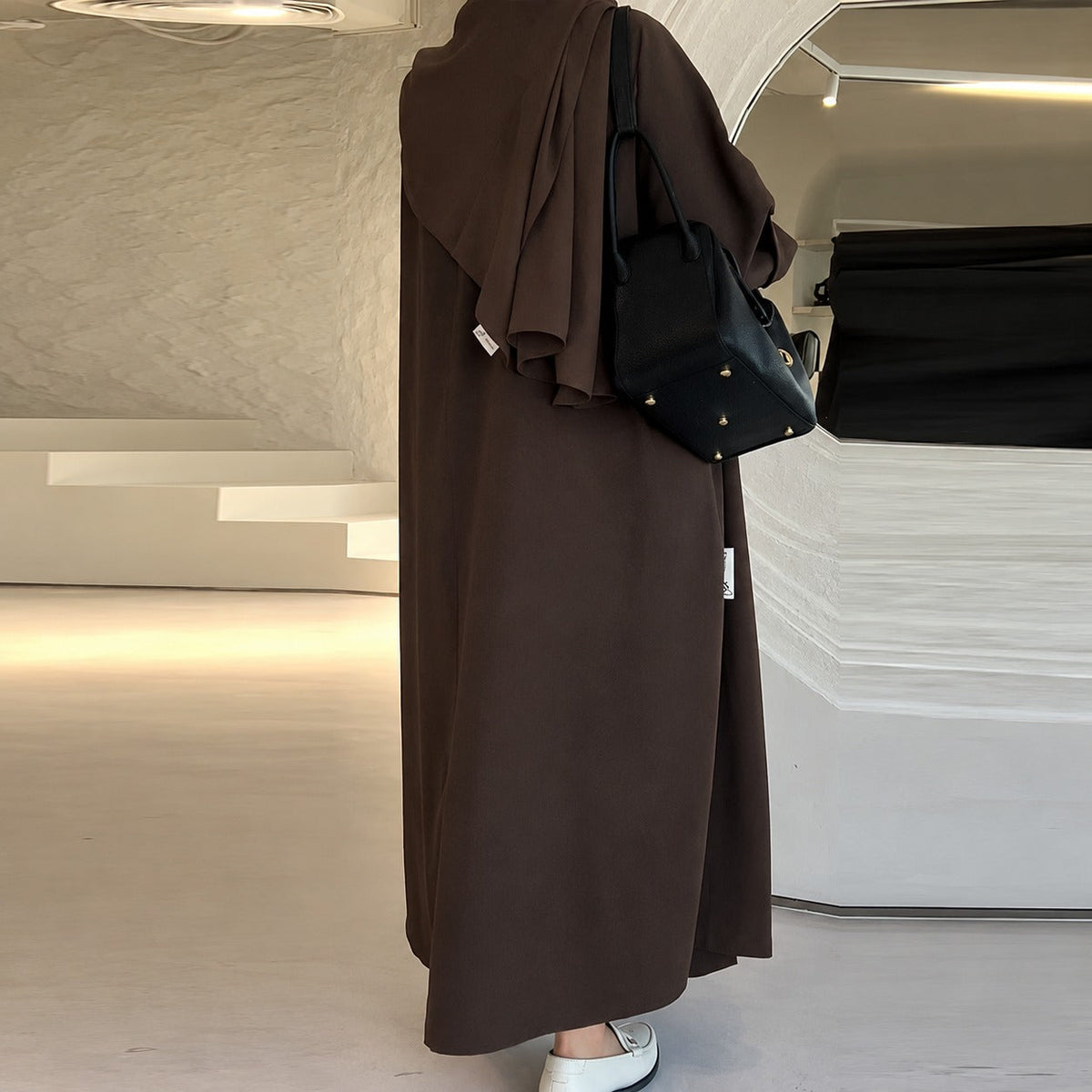 Women's Coat Long Oversized Fit Button Placket Side Pockets