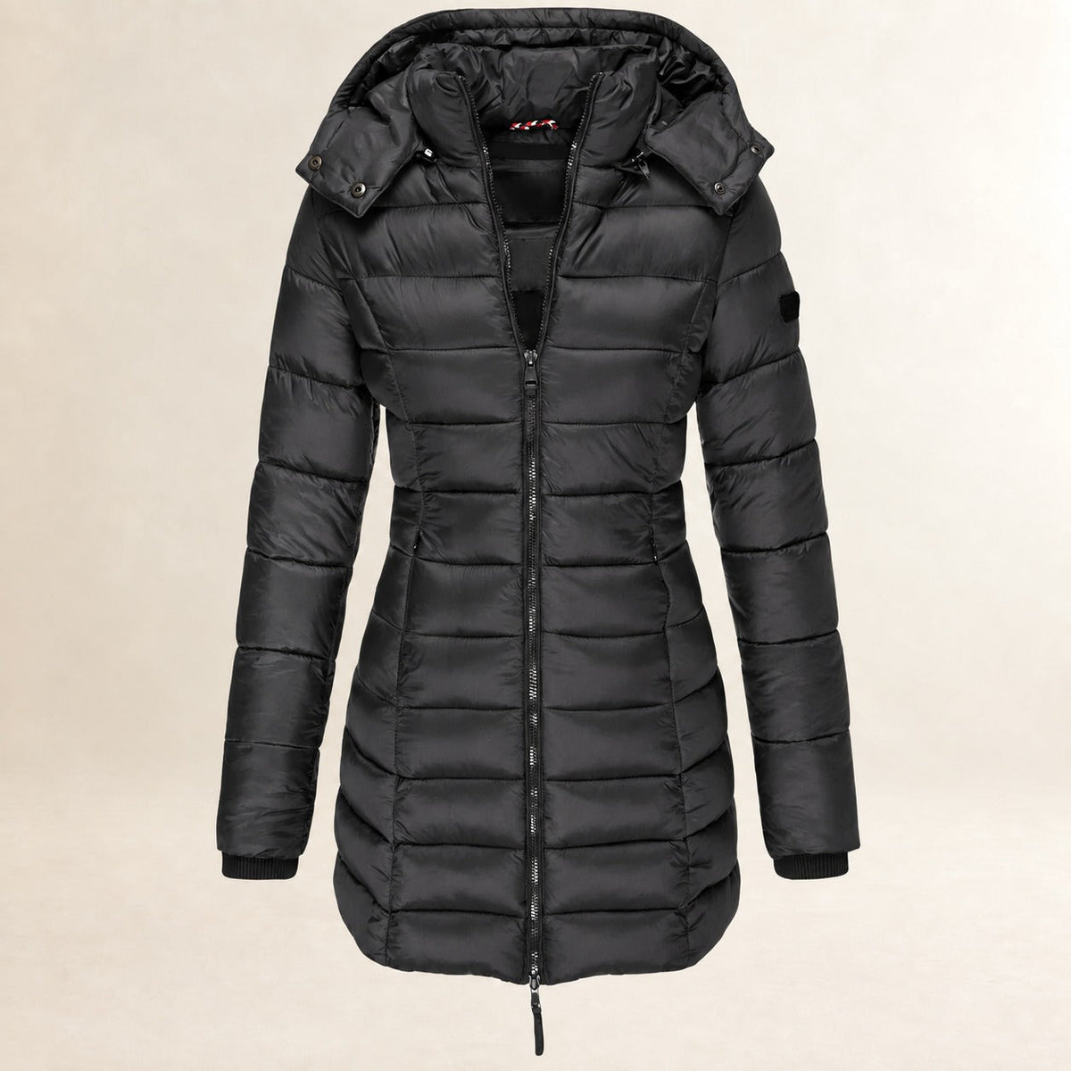 Women's Quilted Jacket with Hood - Lightweight, Zipper, Quilt Design