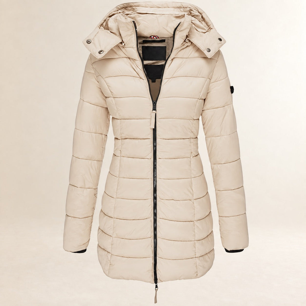 Women's Quilted Jacket with Hood - Lightweight, Zipper, Quilt Design
