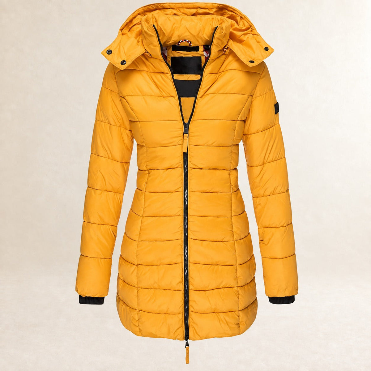 Women's Quilted Jacket with Hood - Lightweight, Zipper, Quilt Design