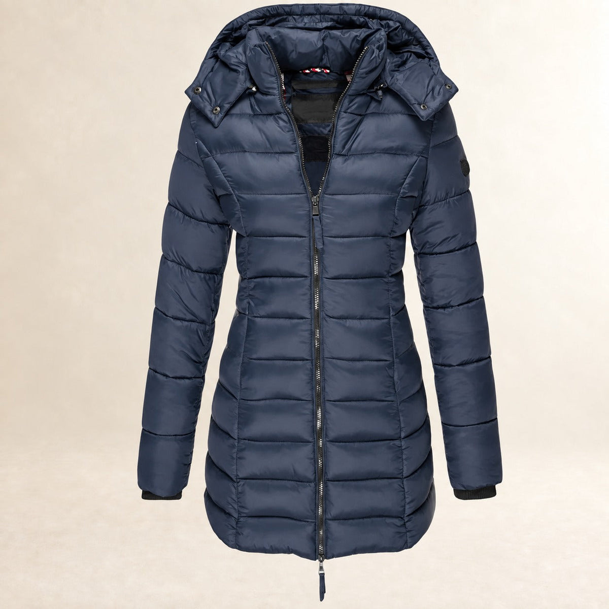 Women's Quilted Jacket with Hood - Lightweight, Zipper, Quilt Design