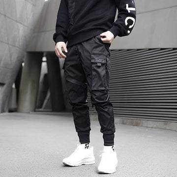 Men's Cargo Pants with Tapered Fit, Adjustable Straps and Multiple Pockets