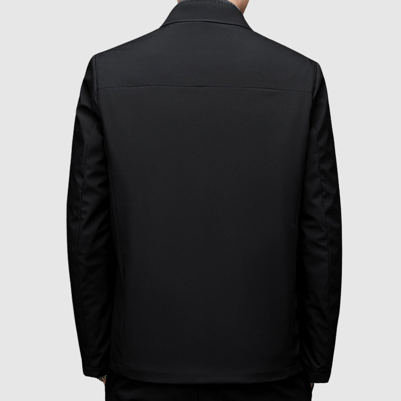 Men's Casual Jacket with Zipper and Polo Collar - Regular Fit