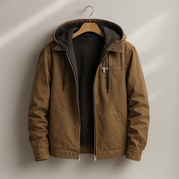 Men's jacket - Hooded, zipper, soft lining, relaxed fit