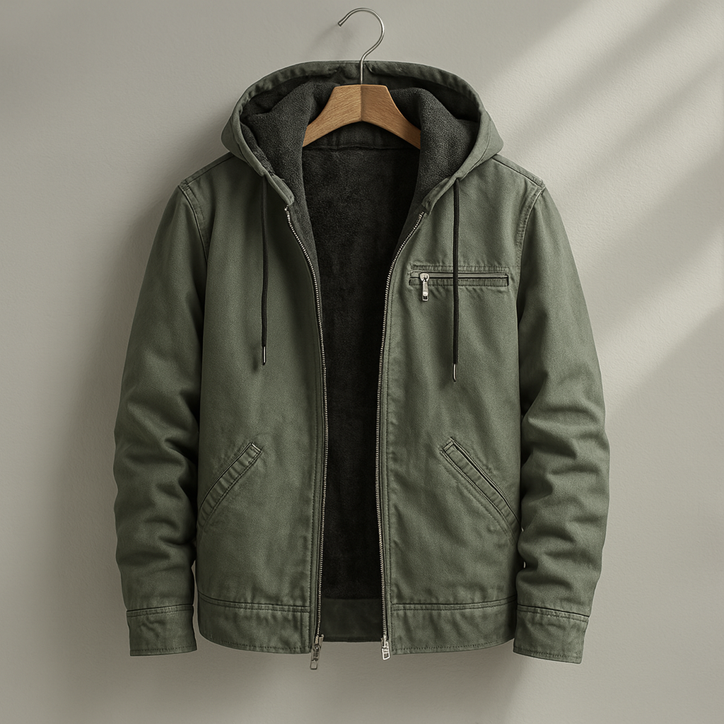 Men's jacket - Hooded, zipper, soft lining, relaxed fit