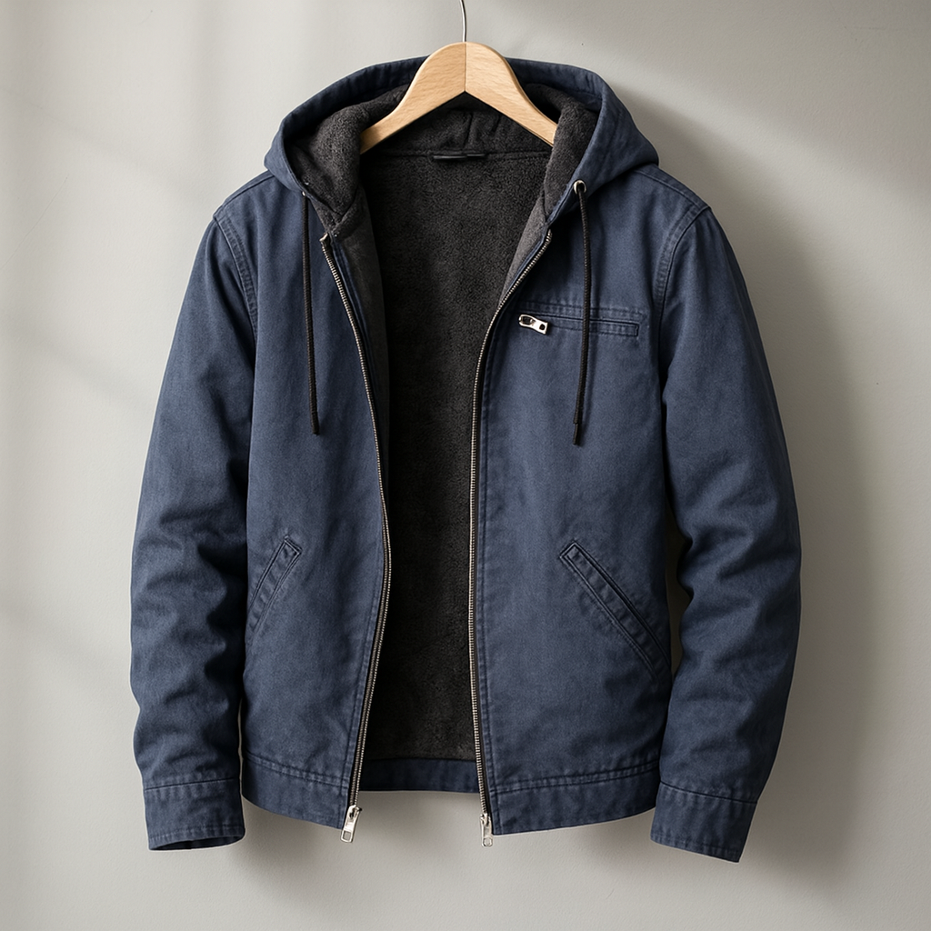 Men's jacket - Hooded, zipper, soft lining, relaxed fit