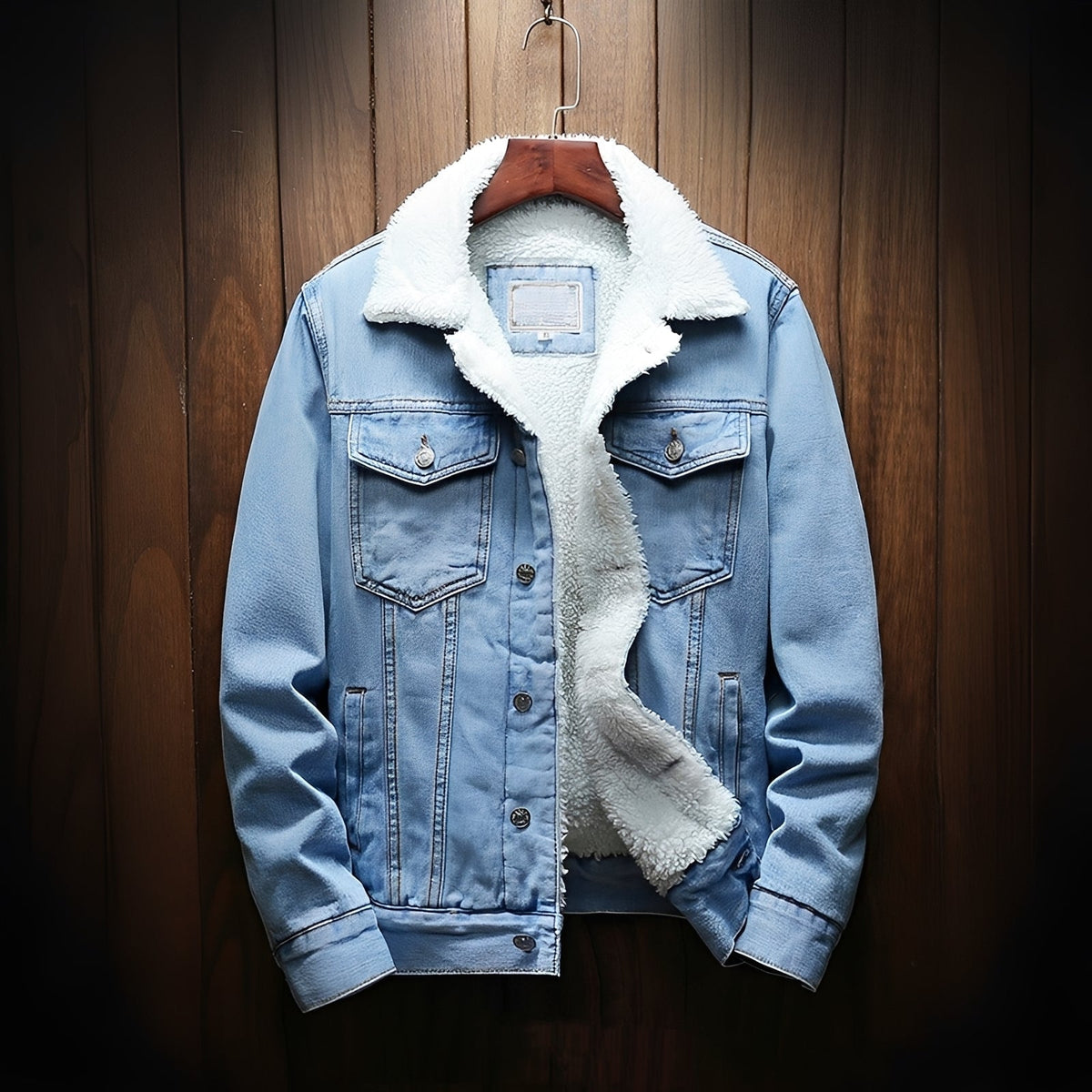 Men's Jacket with Classic Fit, Button Closure and Chest Pockets