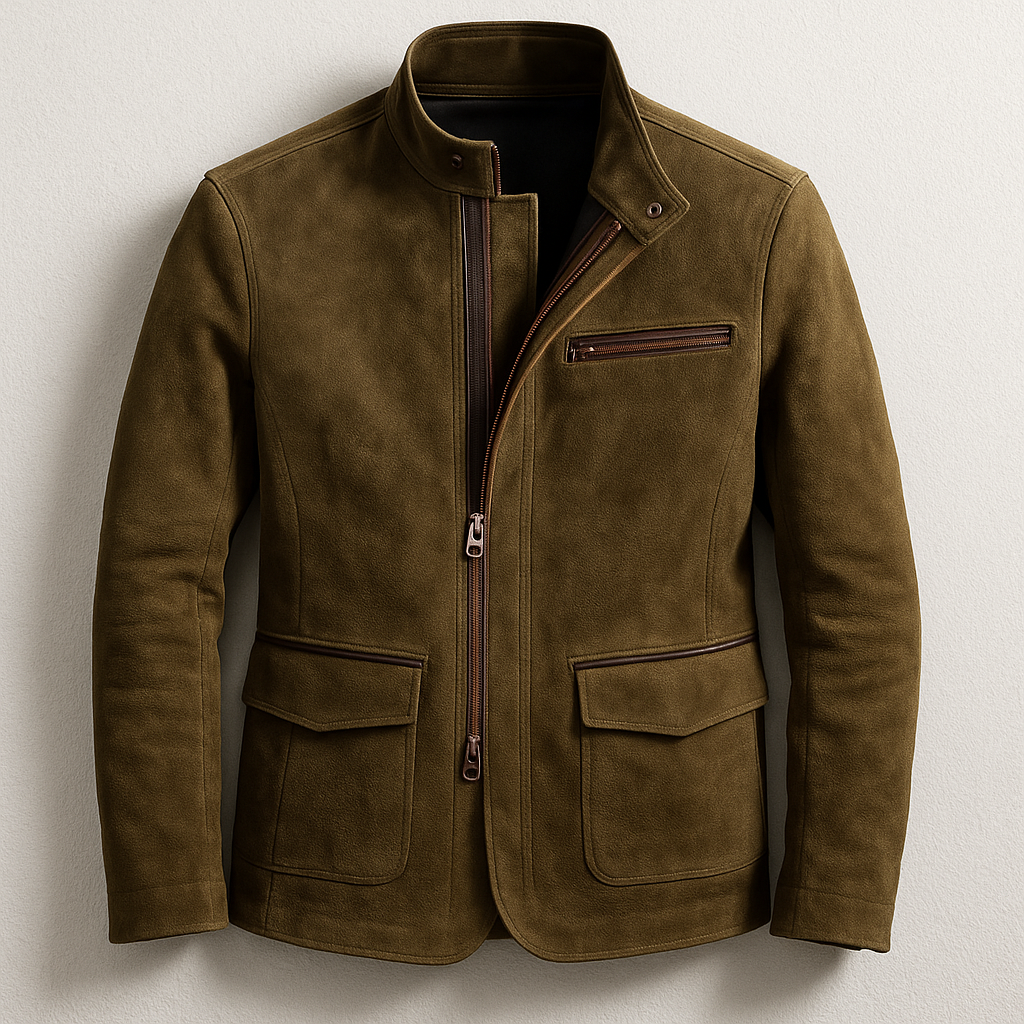 Men's jacket with stand-up collar and zipper - Slim fit with pockets
