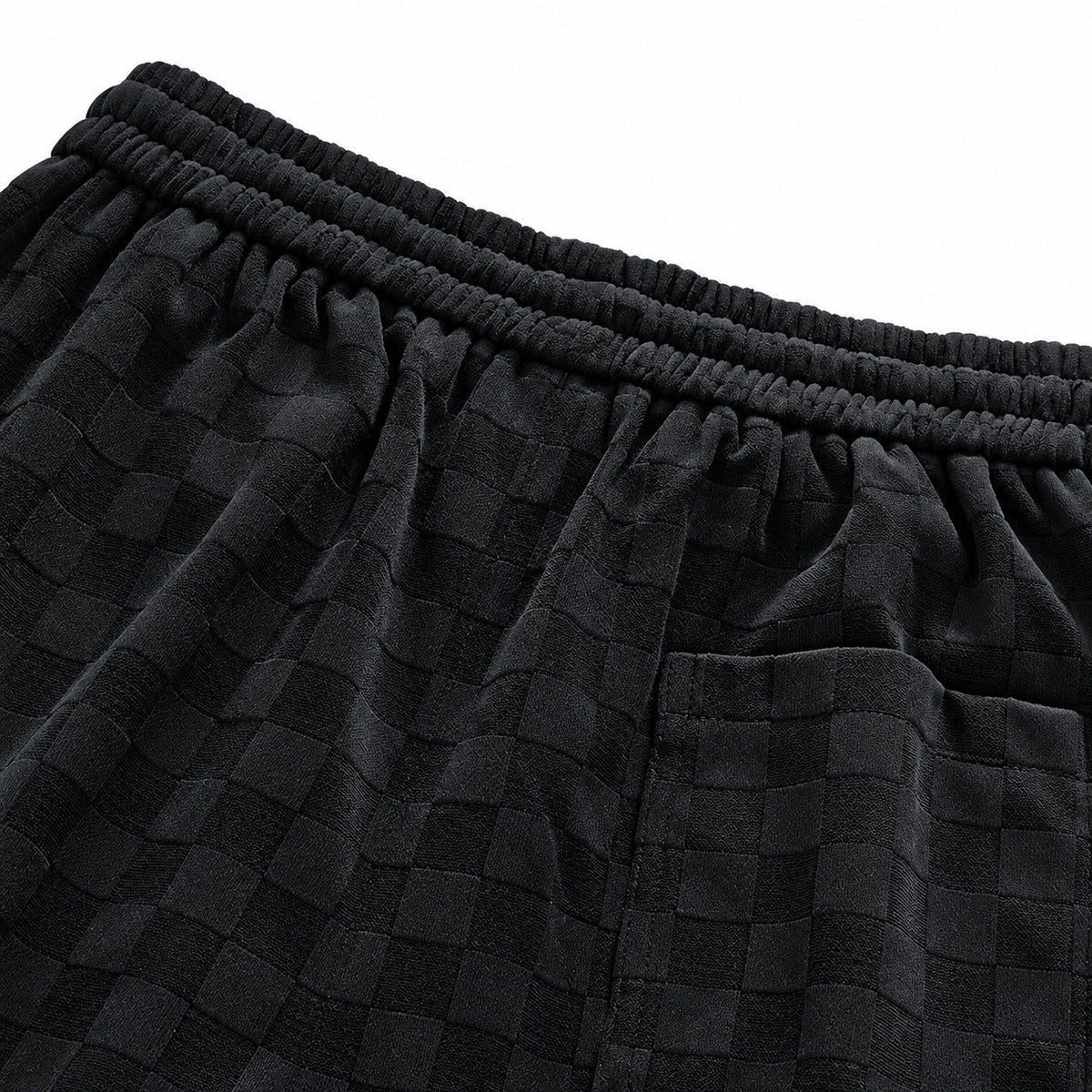 Men's Jogging Pants with Check Pattern Elastic Waistband Loose Fit