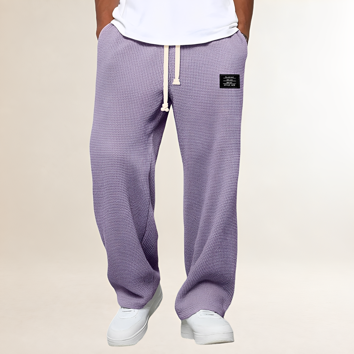 Men's Jogging Pants with Drawstring and Relaxed Fit - Comfortable Casual Style