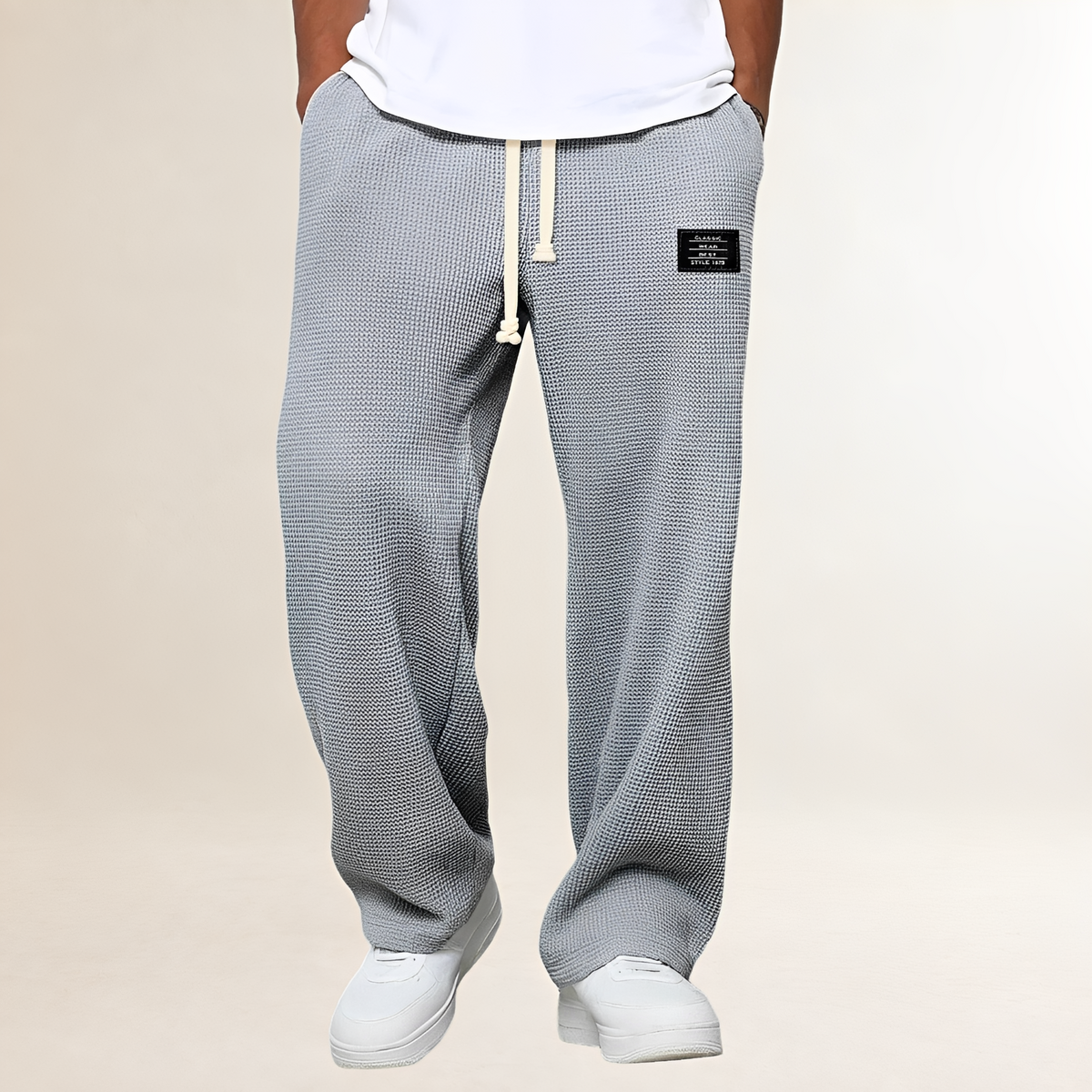 Men's Jogging Pants with Drawstring and Relaxed Fit - Comfortable Casual Style