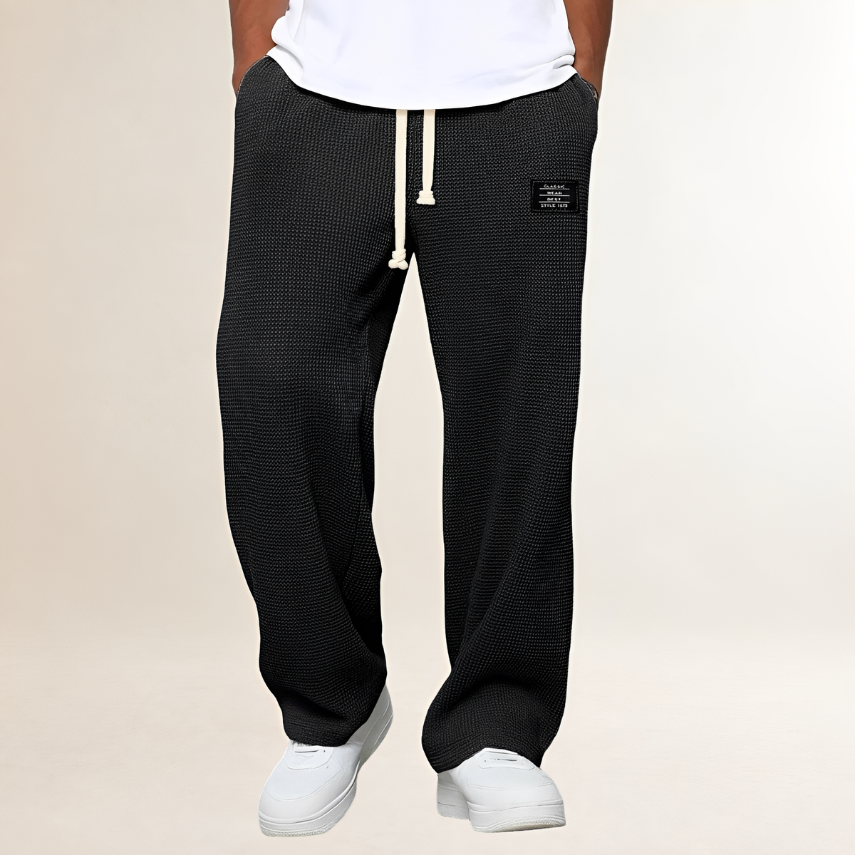 Men's Jogging Pants with Drawstring and Relaxed Fit - Comfortable Casual Style