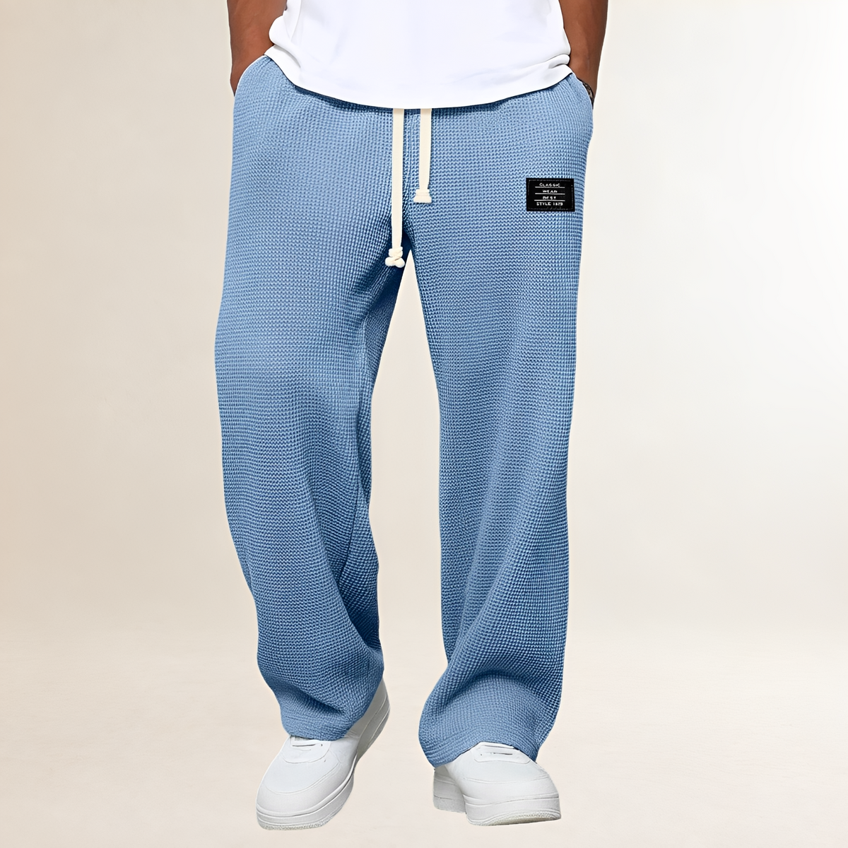 Men's Jogging Pants with Drawstring and Relaxed Fit - Comfortable Casual Style