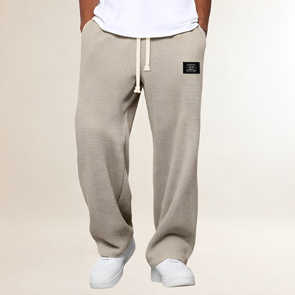 Men's Jogging Pants with Drawstring and Relaxed Fit - Comfortable Casual Style