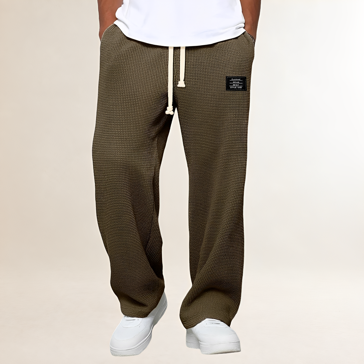 Men's Jogging Pants with Drawstring and Relaxed Fit - Comfortable Casual Style