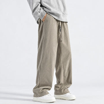 Men's Jogging Pants with Loose Fit Drawstring Waist Wide Leg Line