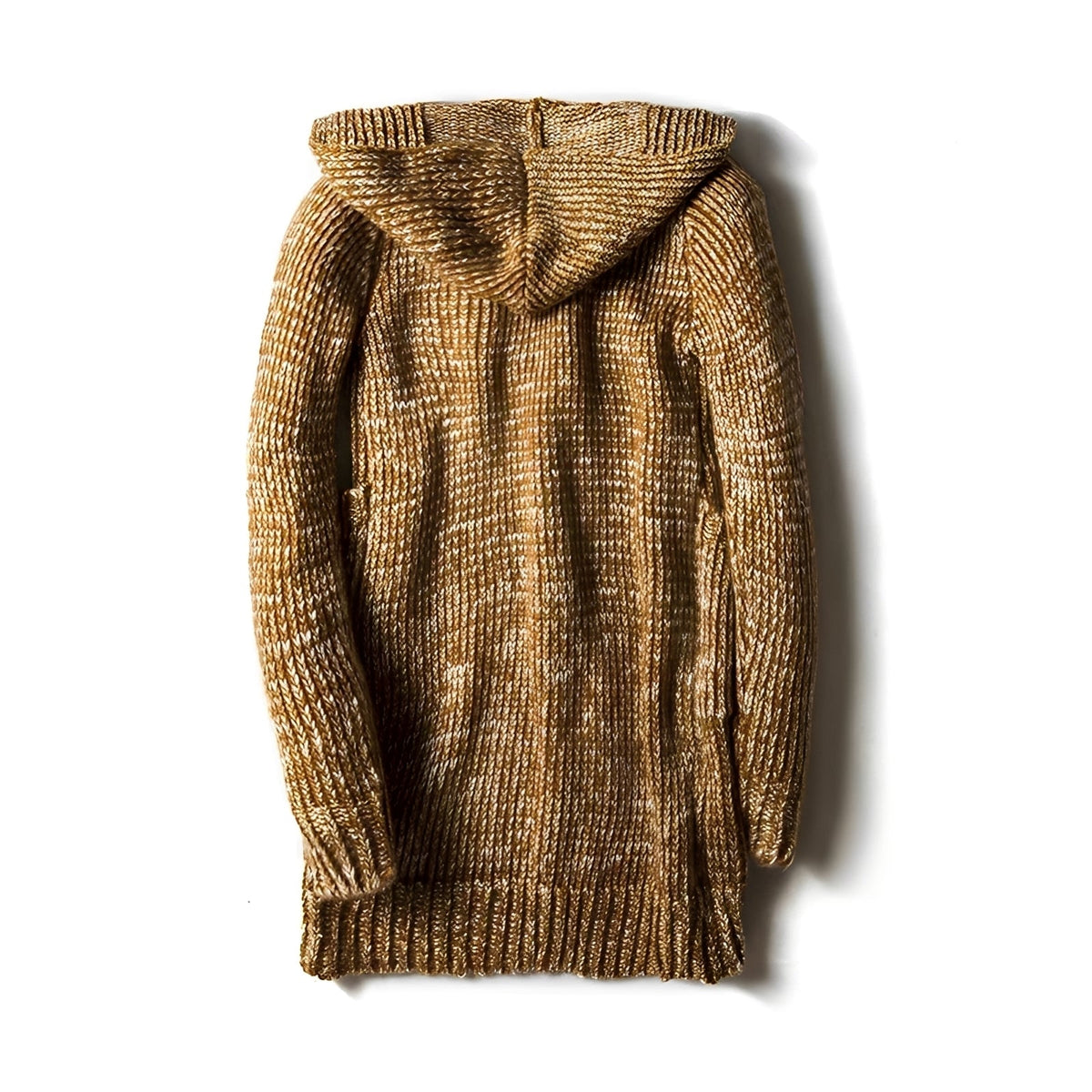 Men's hooded knit jacket - Button placket, side pockets, relaxed fit