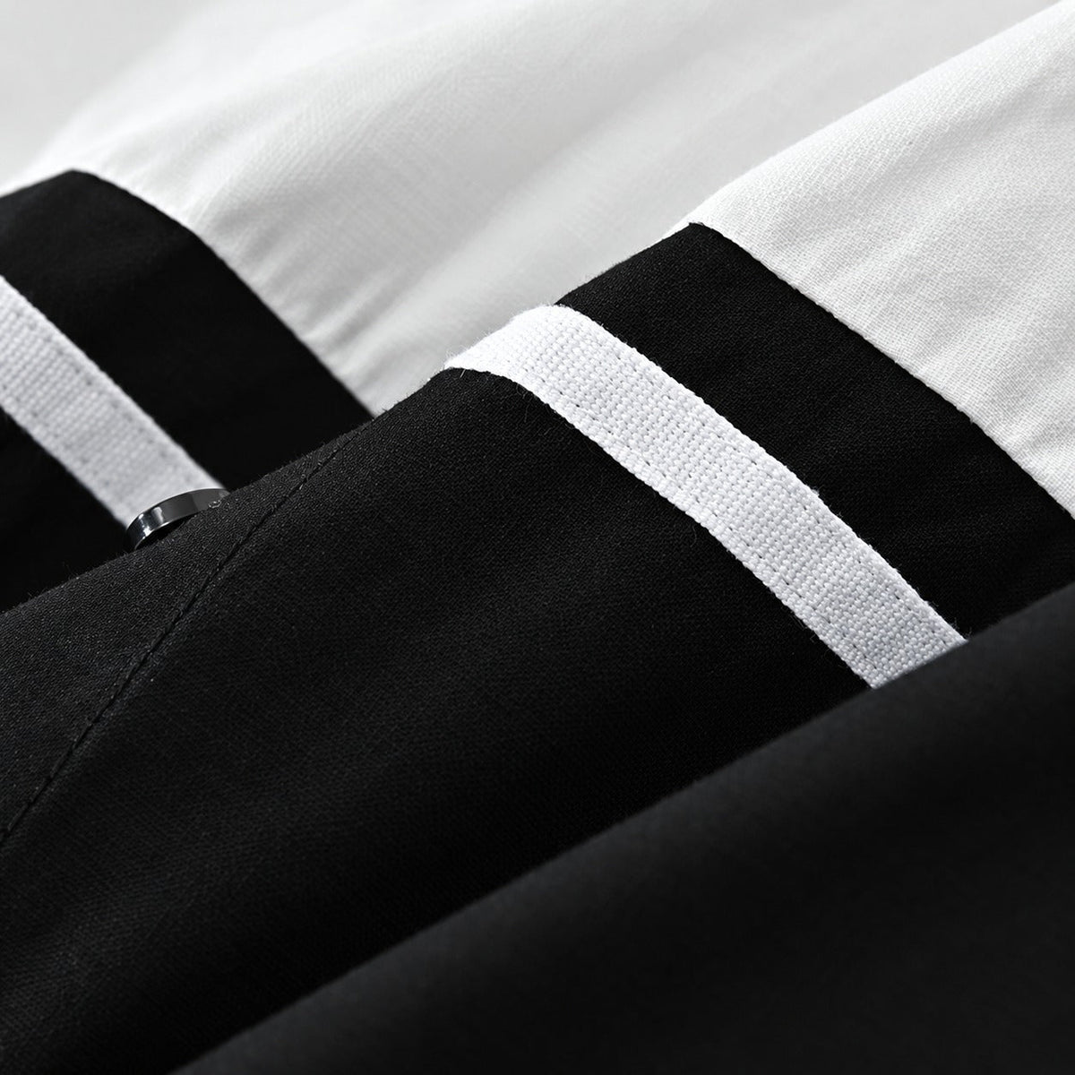 Men's Long Sleeve Shirt with Color Block Design Button Placket Regular Fit