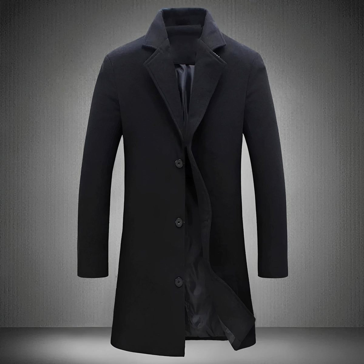 Men's Coat - Classic Lapel, Button Closure, Side Pockets, Regular Fit
