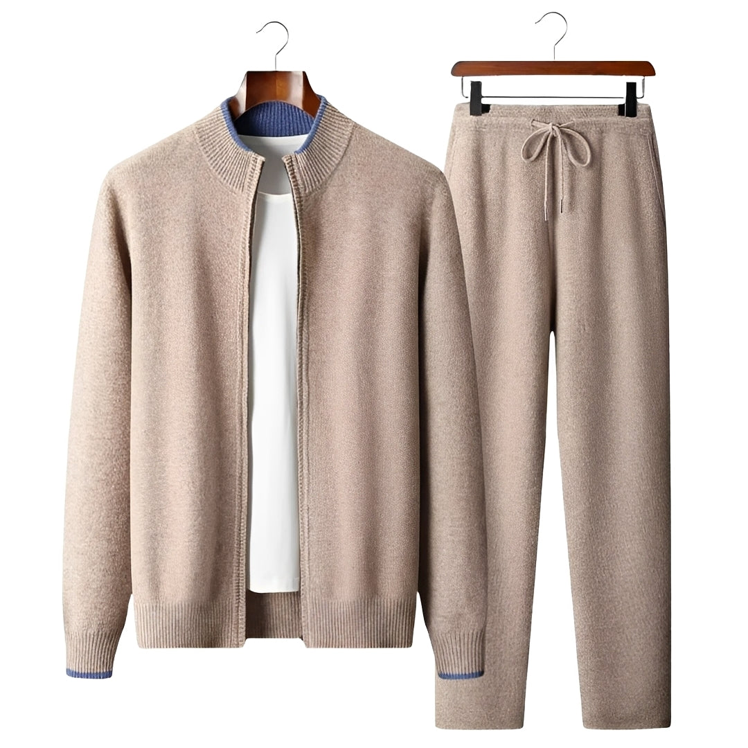Men's tracksuit with zip cardigan and pants - Modern fit, casual style
