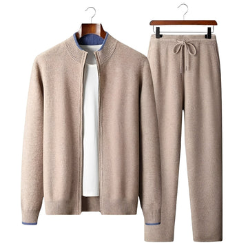 Men's tracksuit with zip cardigan and pants - Modern fit, casual style