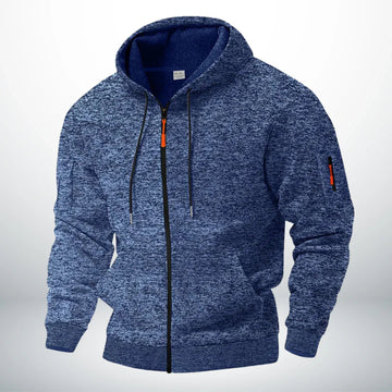Men's Zip Hoodie with Zipper and Pockets - Structured Cut