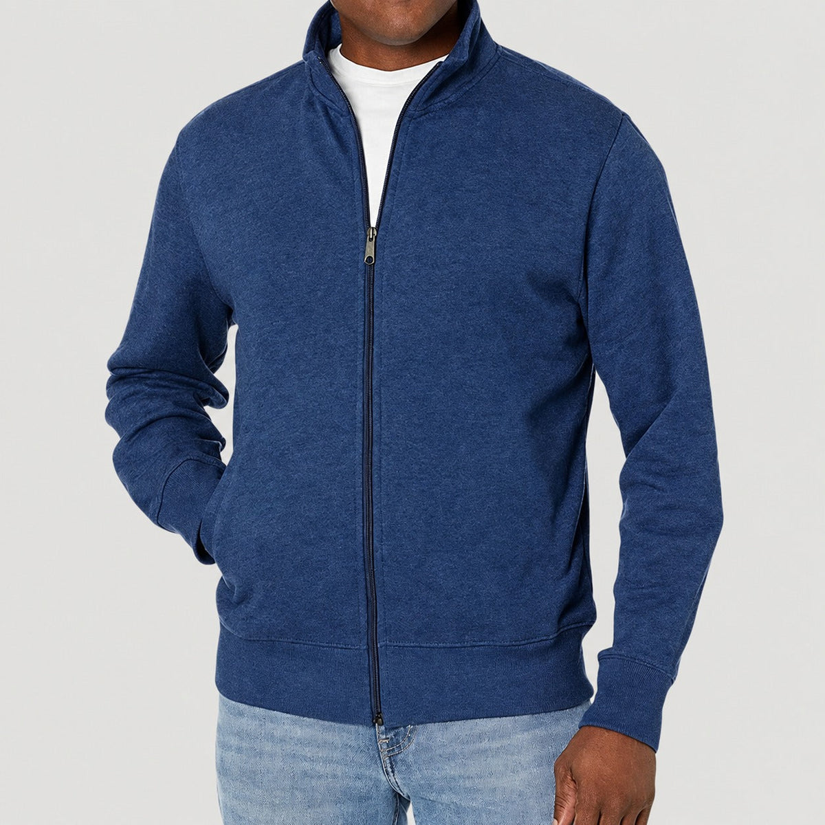 Men's Zip Jacket Casual with Stand-Up Collar - Regular Cut
