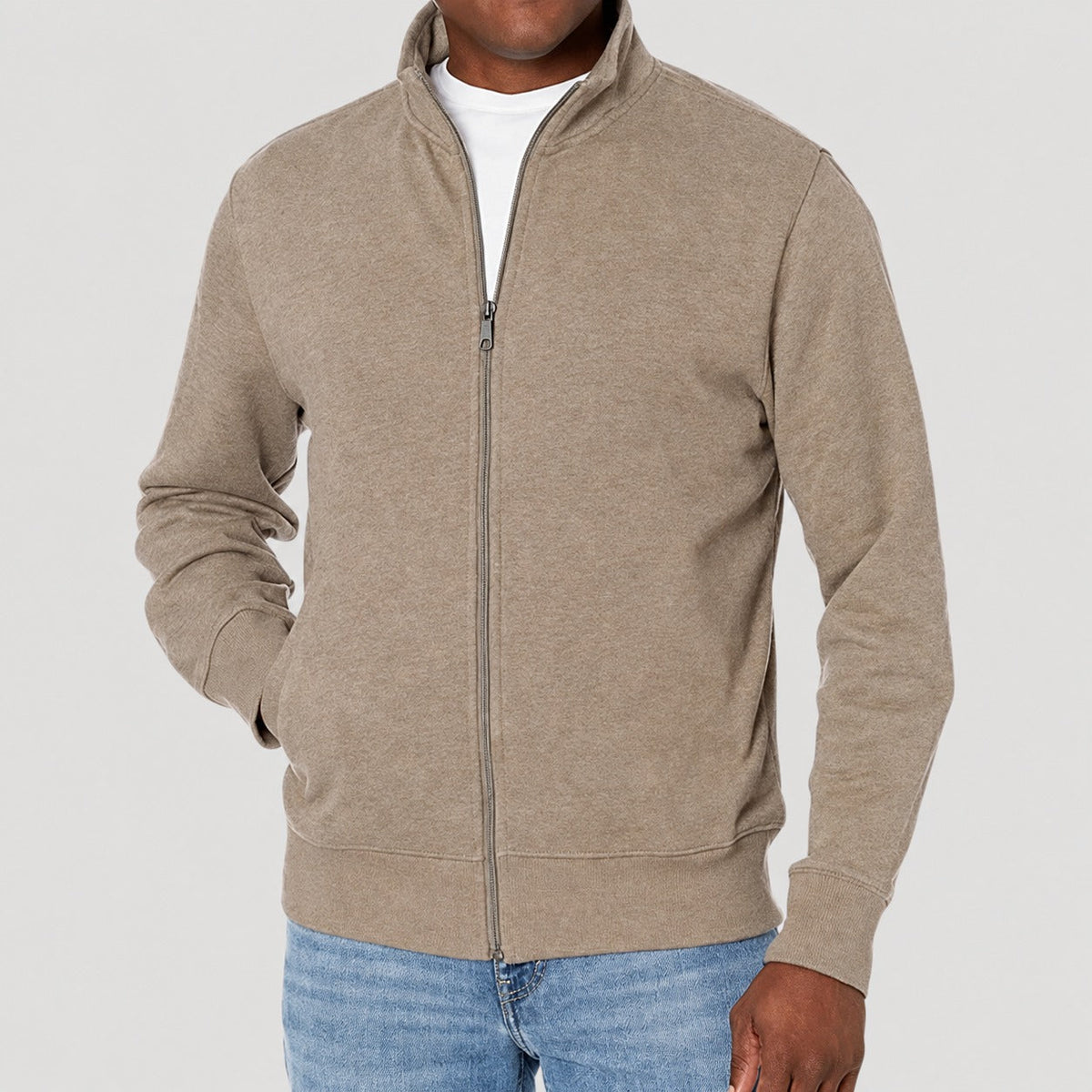 Men's Zip Jacket Casual with Stand-Up Collar - Regular Cut