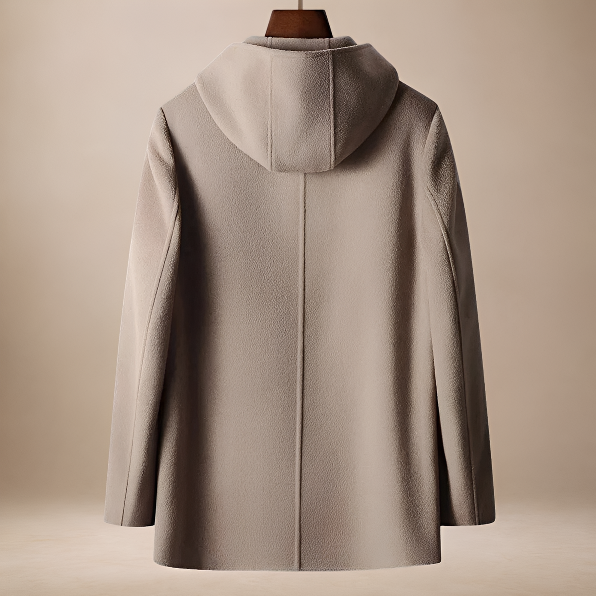 Men's short coat with hood and zipper - Timeless cut