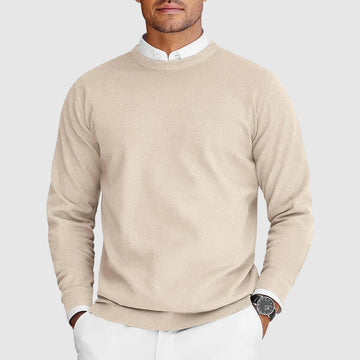 Men's Sweater with Crew Neck Textured Design Classic Cut