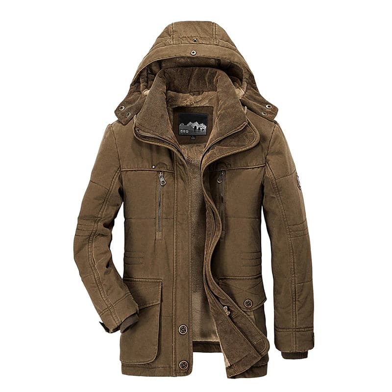 Men's Winter Parkas with Hood Regular Fit Multiple Pockets