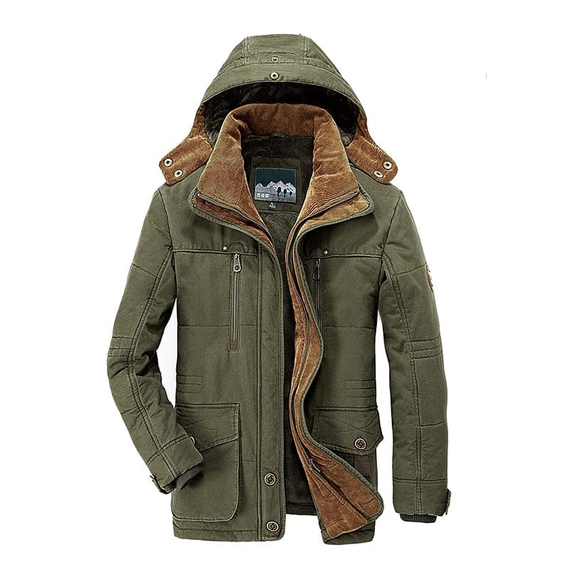 Men's Winter Parkas with Hood Regular Fit Multiple Pockets
