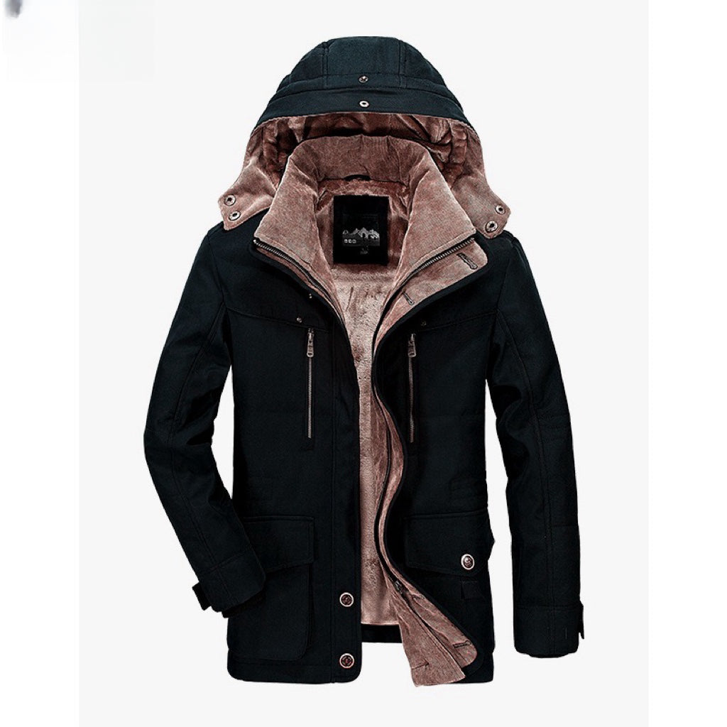Men's Winter Parkas with Hood Regular Fit Multiple Pockets