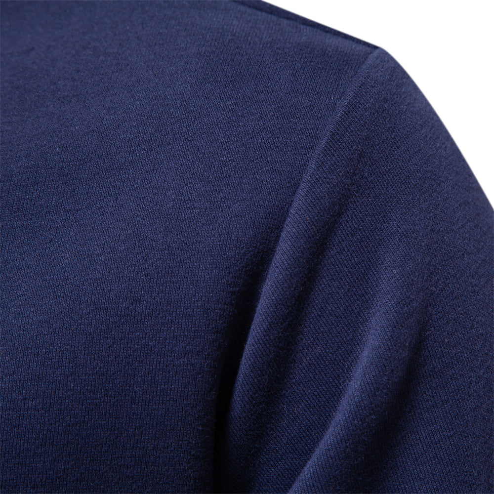 Men's long-sleeve polo with classic collar and ribbed cuffs