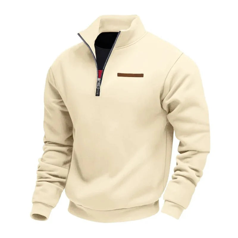 Men's half-zip sweatshirt with chest pocket and regular fit