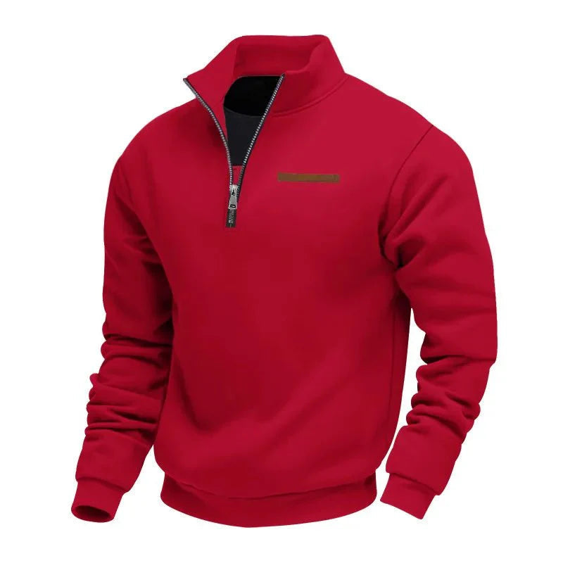 Men's half-zip sweatshirt with chest pocket and regular fit
