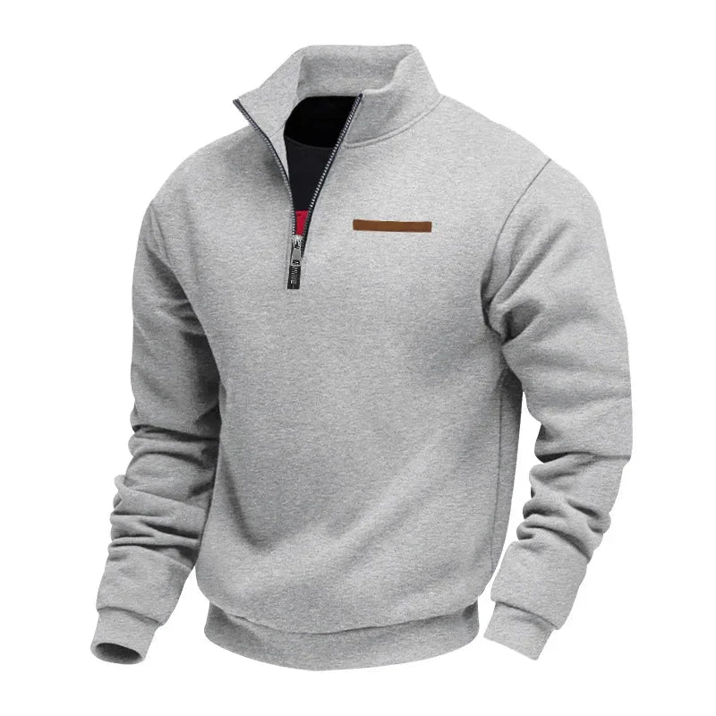 Men's half-zip sweatshirt with chest pocket and regular fit