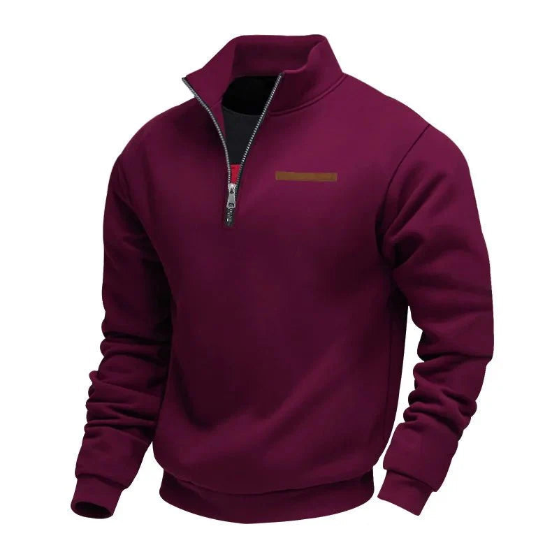 Men's half-zip sweatshirt with chest pocket and regular fit