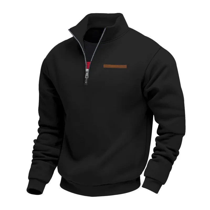 Men's half-zip sweatshirt with chest pocket and regular fit